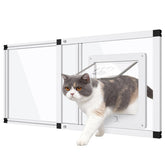 Yoochee sliding cat door window view provides a clear, bright outdoor time for cats