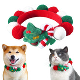 YOOLEETC Christmas dog-cat scarf Velcro closure provides secure festive fit.