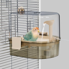 YOOSO WING automatic bird bath pump glides water quietly for cage baths.