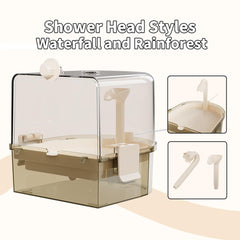 YOOSO WING easy-setup bird bath mounts on cage securely.