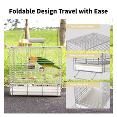 YOOSO WING parrot feeder cups attached for travel feeding