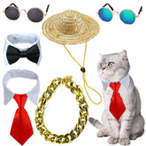 Yosbabe bowtie-necktie set for pets, ideal for weddings and photo shoots.