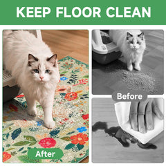 YOSEPATI Cat Litter Mat deep coil trapping captures litter efficiently around boxes.
