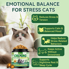 YOTANGO Cat Calming Treats serving bowl shows bite-sized calming care for mealtime.