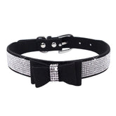 YOUALSO bow tie rhinestone collar in black sparkles for photos and events.