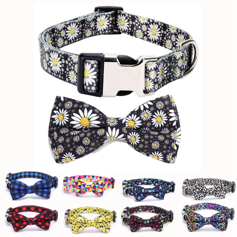 YOUALSO Daisy dog collar with bow tie for daily stylish walks.