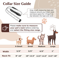 YOUALSO light blue sparkly dog collar neck-measure-guide helps proper fit