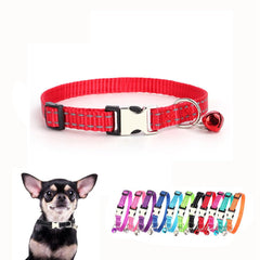 YOUALSO red cat collar bells closeup shows soft reflective nylon for nightly visibility