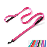 YOUALSO reflective nylon dog leash dual handles for greater control on walks