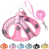 YOUALSO XS dog harness pink vest front view, breathable mesh for comfort.