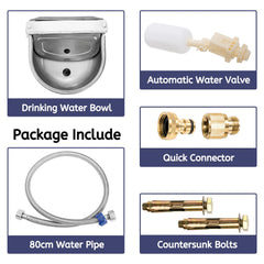 YOUEON stainless-steel water bowl provides rust-free hydration.