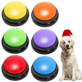 The Youeon voice record button 6-pack front colors showcase versatile pet training.