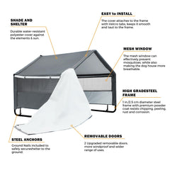 YOUGYM XLarge dog house assembly image showing quick 10-minute setup
