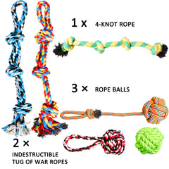 Youngever 4-inch rope ball with handle—chew and fetch toy for dogs