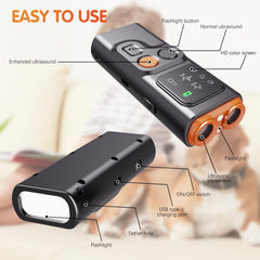 YOUSHEME BarkGuard ultrasonic range image illustrating up to 50 feet.