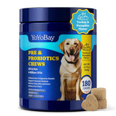 YoYoBay Probiotics for Dogs bottle front view highlighting premium gut health support