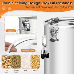 Yoziyaxo stainless steel dog food container closeup highlights durable food-grade construction