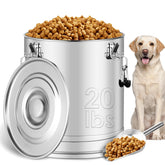 Yoziyaxo stainless steel dog food container front view keeps kibble fresh and neatly stored