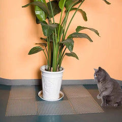 Ysglory outdoor deterrent mats covering a balcony to keep pets off