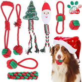 Yteseery Christmas Santa rope toy for squeaky chew sessions.