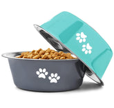YUDANSI cuencos para perros de acero inoxidable, dos piezas, para comida y agua separados.