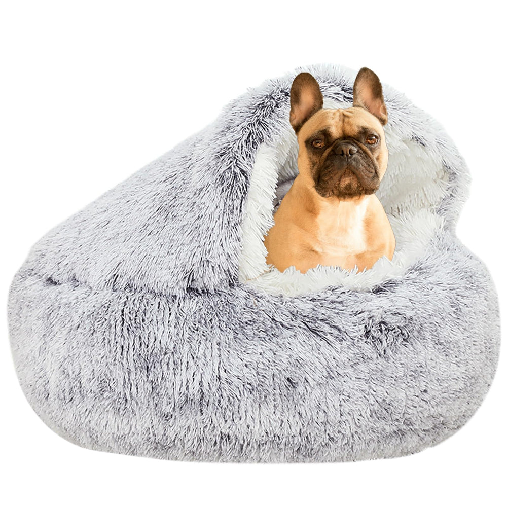 YUDANSI hooded bed front view shows secure cozy nook for cats and small dogs
