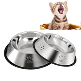 YUDANSI stainless-steel dog bowls left view for durable small-pet feeding