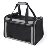 YUDODO 25lbs soft-sided carrier front view shows travel-friendly design in grey.