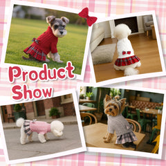 YUDODO pink knit fabric sweater dress provides soft warmth and comfort for small breeds