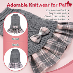 YUDODO sweater dress plaid hemline shows fashion details for everyday outings.