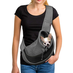 YUDODO pet sling carrier shows breathable mesh for year-round comfort.