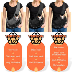 YUDODO sling with safety hook attachment keeps pets secure during outings.
