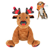 YUEPET Christmas squeaky reindeer dog toy front view for interactive play