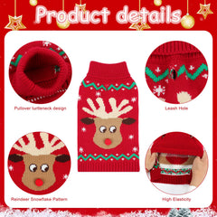 YUEPET red snowflake knit sweater adds festive style for outings.