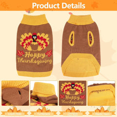 YUEPET warm sweater featuring back leash hole keeps dogs secure during outings.