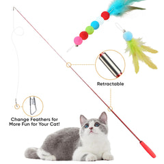 YULOYI feather toy on wand encourages fluttering bursts and curiosity.