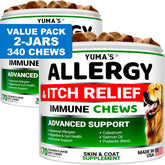 YUMA'S Dog Allergy Chews pack front shows two-pack convenience for itch relief