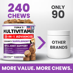 YUMA'S Dog Multivitamin chews closeup shows palatable texture for easy feeding