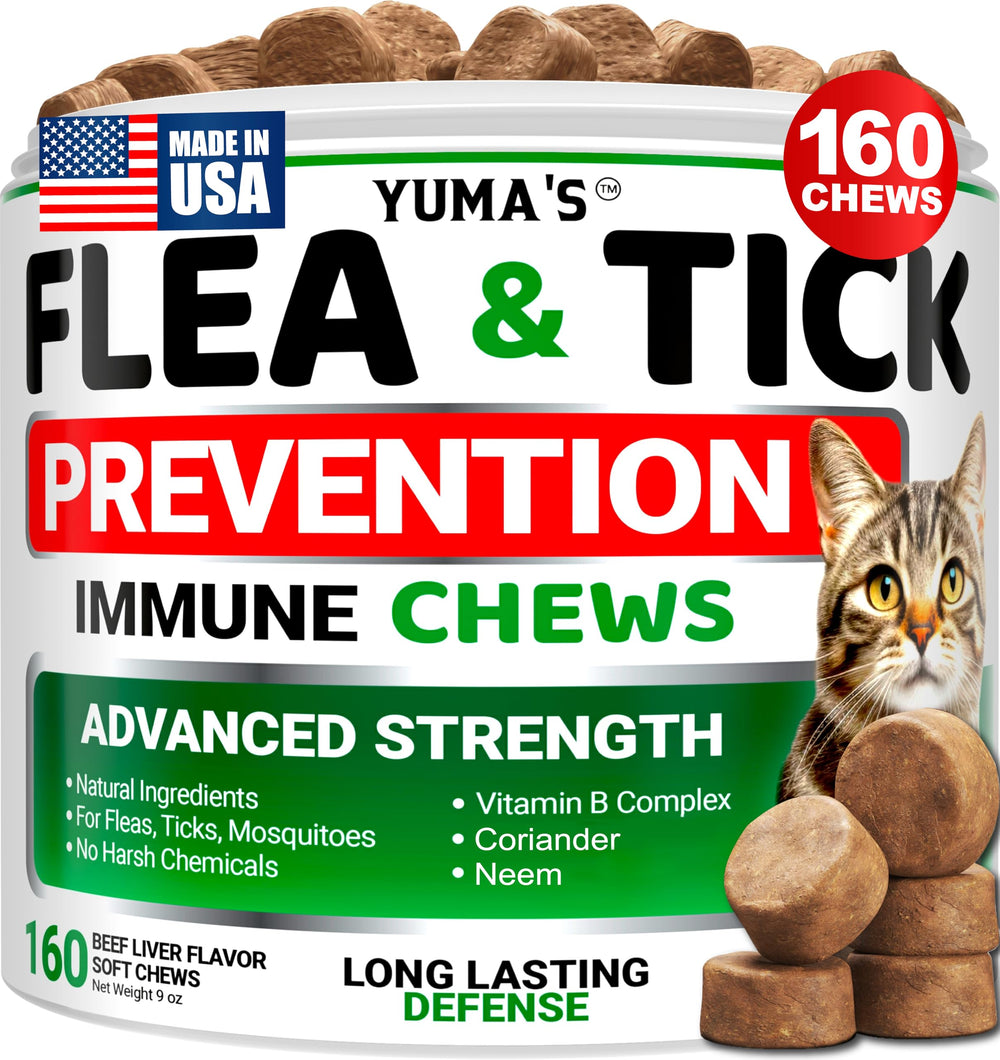 YUMA'S flea prevention cats packaging front showing USA-made formula for reliable protection