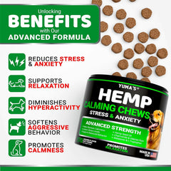 YUMA'S calming chews in a bowl demonstrating serving size for daily stress relief