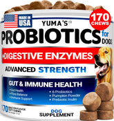 YUMA'S Probiotics for Dogs packaging reveals bacon-flavored chews for digestive support