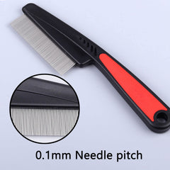 Yumflan flea comb with fine teeth highlights metal strength for precise detangling