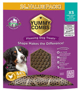 Yummy Combs VOHC-approved packaging shows trusted dental support for dogs.