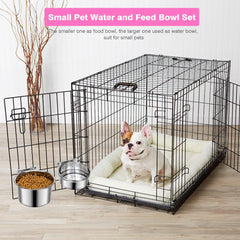 Yummy Sam clamp holder secures bowls to a kennel