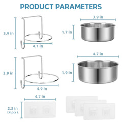 Yummy Sam stainless steel bowls close-up shows durable rust-resistant design for daily use