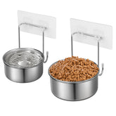 Yummy Sam wall-mounted bowls anti-spill setup keeps floors clean during small-pet feeding