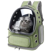 YUNLINLI cat backpack with bubble window offers clear visibility for curious travel cats.