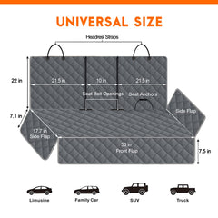 Yuntec dog car cover nonslip backing prevents seat movement