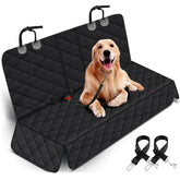 Yuntec dog car seat cover in waterproof fabric protects seats during travel.