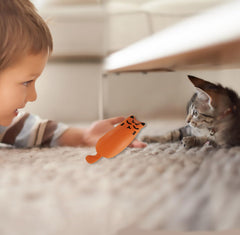 Yuntop bite-resistant cat toy texture, safe chewing for indoor cats.